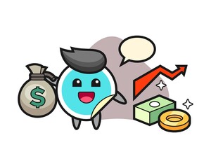 Sticker cartoon holding money sack