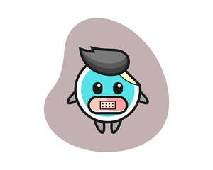 Sticker cartoon with tape on mouth