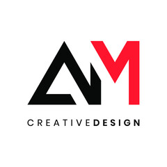 Modern letter AM logo design