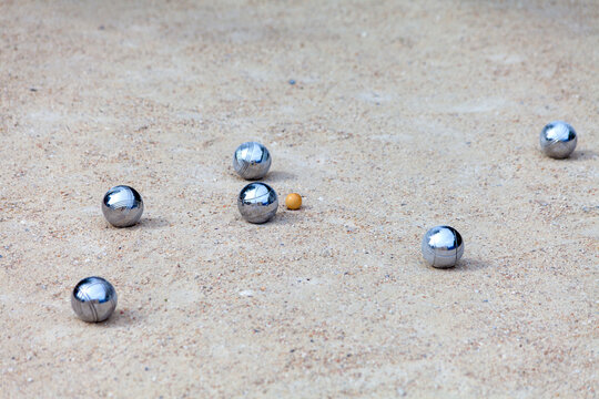 Bocce balls for typical French game Jeu de boule