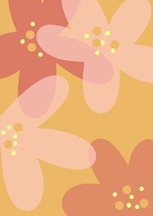 Flower simple minimalistic seamless pattern graphic design for paper, textile print, page fill. Floral background with hand drawn wild flowers, herbs and leaves. Cute design for girls, kids.