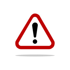 Red exclamation danger sign.Warning Dangerous attention i icon.vector illustration