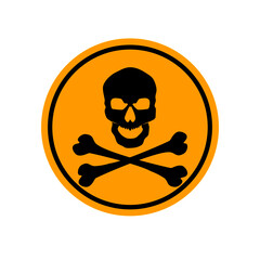  skull symbol. Deadly danger sign.warning sign.danger zone.vector illustration