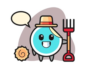 Sticker cartoon as a farmer
