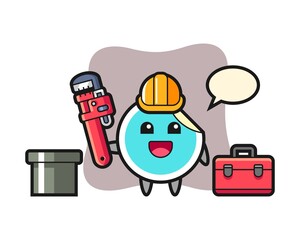 Sticker cartoon as a plumber