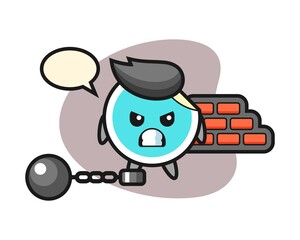 Sticker cartoon as a prisoner