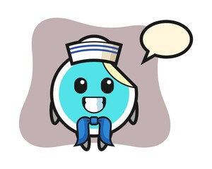 Sticker cartoon as a sailor man