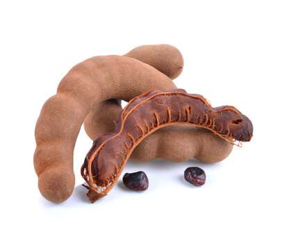 Sweet tamarind placed on a white background with clipping paths