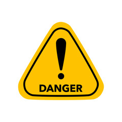 danger vector sign.Hazard warning symbol vector icon flat sign symbol with exclamation