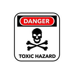 Hazardous symbol icons. The symbol has a poisonous skull and a dangerous message