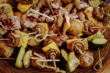 various snacks at the buffet table