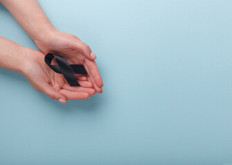 Melanoma and Skin Cancer Awareness Ribbon. Hope