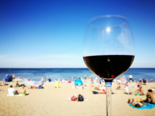 Summertime. Relaxing time with a glass of delicious dry white wine.