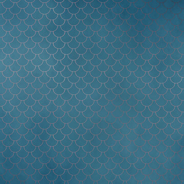 Seamless Rose Gold Pattern on Vintage Teal Background