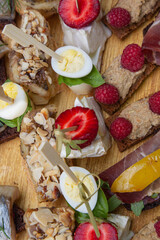 various snacks at the buffet table