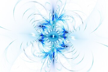 Futuristic blue floral background. Beautiful pattern for design and decoration.