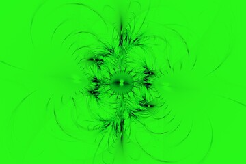 abstract green background with flowers