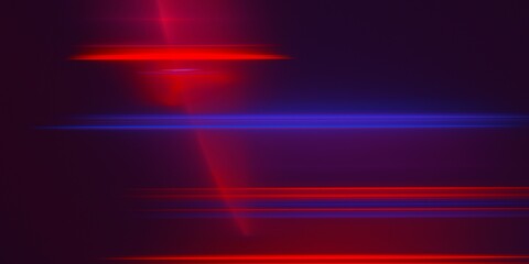 Glowing lines and rays in red and blue. Abstract background for design and decoration.