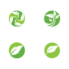 Set Leaf  ecology Logo Template