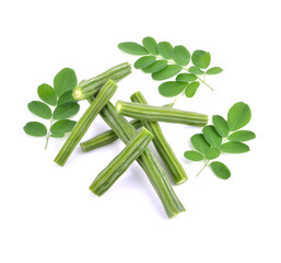 Moringa leaves have medicinal properties. top view