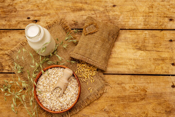 Vegan oat milk, non dairy alternative milk