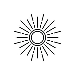 Line art sun icon vector