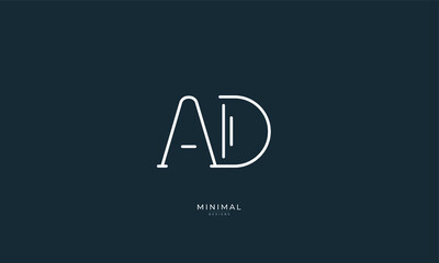 Alphabet letter icon logo AD
