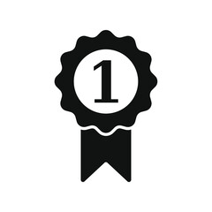 Fototapeta na wymiar First position award badge icon