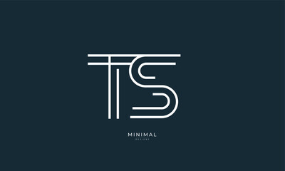 Alphabet letter icon logo TS