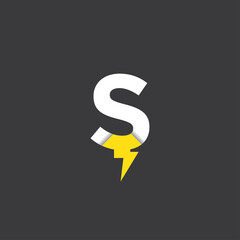 Initial letter s electric, thunder, power logo and icon vector illustration