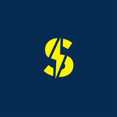 Initial letter s electric, thunder, power logo and icon vector illustration