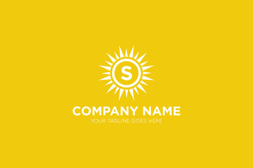 Initial letter s sun, solar logo and icon vector illustration