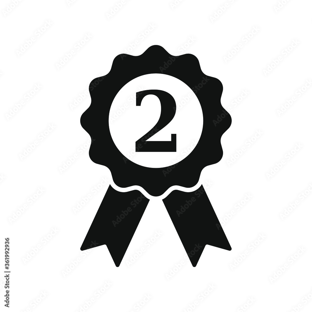 Wall mural Achievement award badge with number 2 vector