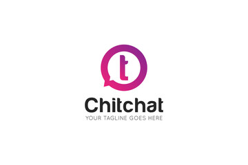 Initial letter t chat, message logo and icon vector illustration