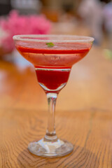 red cocktail ready to drink