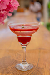 red cocktail ready to drink