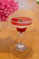 red cocktail ready to drink