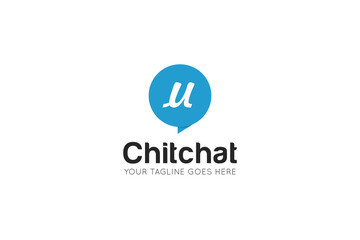 Initial letter u chat, message logo and icon vector illustration