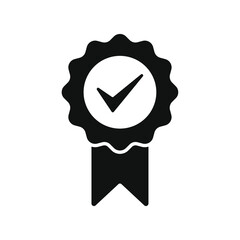 Achievement award badge with check mark vector 