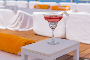 red cocktail ready to drink