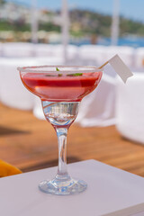 red cocktail ready to drink