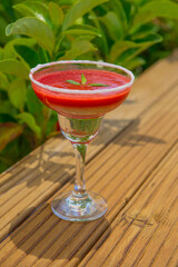 red cocktail ready to drink