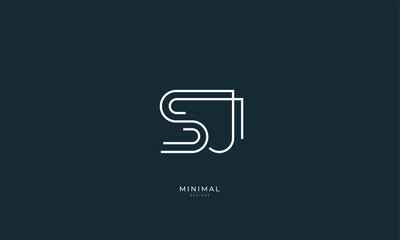Alphabet letter icon logo SJ