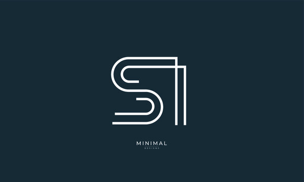 Alphabet letter icon logo SI