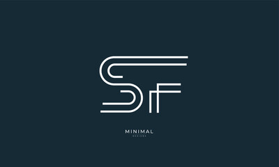 Alphabet letter icon logo SF