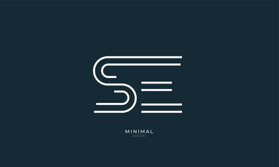 Alphabet letter icon logo SE
