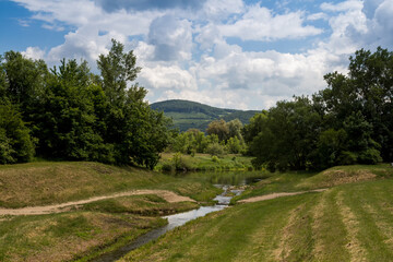 Fototapeta na wymiar Spring nature and river Vah, Slovakia