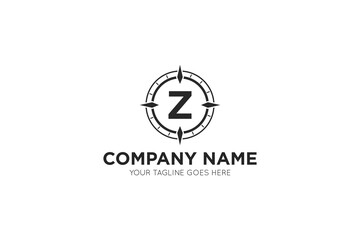 Initial letter z compass, travel logo and icon vector illustration