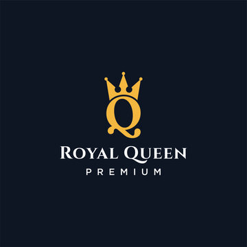 Luxury Q and crown logo design