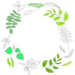 wreath of twigs and leaves of different colors